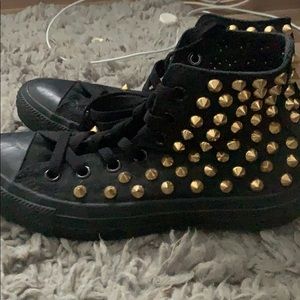 Converse All-Stars Black with Gold Spikes